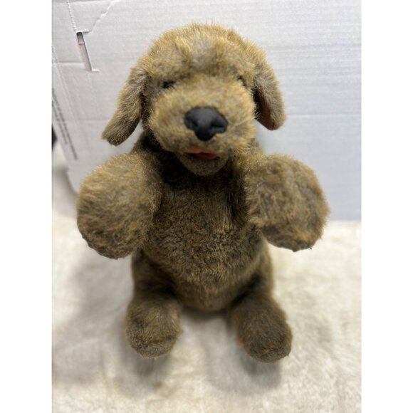 Folkmanis Sitting Dog Hand Puppet Plush Toy - Picture 1 of 9